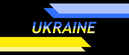Pray for Ukraine. Ukraine flag praying concept background. Abstract yellow and blue lines vector illustration.のイラスト素材