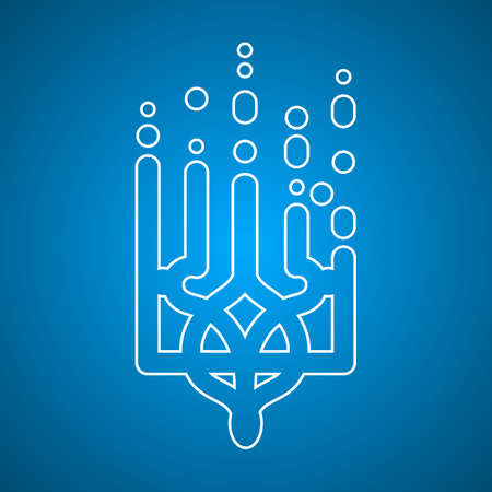 Coat of arms of Ukraine. Modern trident icon or emblem. National Ukrainian symbols.のイラスト素材