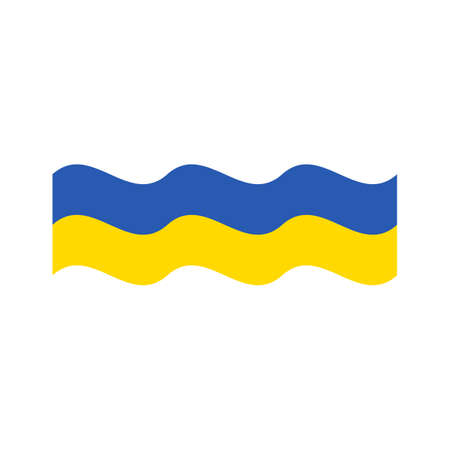 Ukraine wave flag icon vector isolatedのイラスト素材