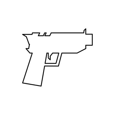 Gun line icon vector isolated on white background.のイラスト素材