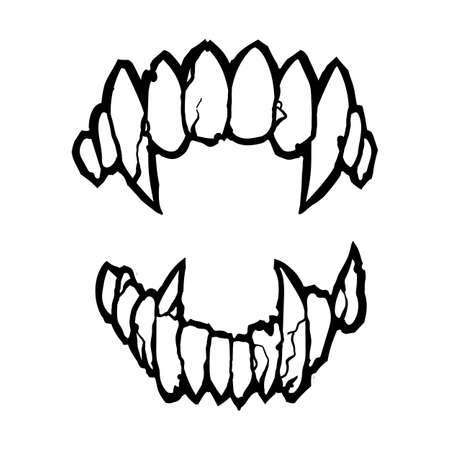 Vampire teeth vector isolated on white backgroundのイラスト素材
