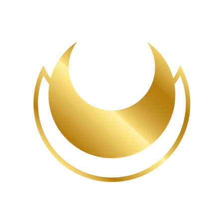 Magic gold moon. Graphic elements for astrology. Golden moon icon illustration isolated on white background. Vector EPS 10のイラスト素材