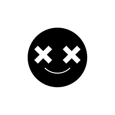 Cool rave smiley icon. Flat style emoji illustration isolated on white background. Vector EPS 10のイラスト素材