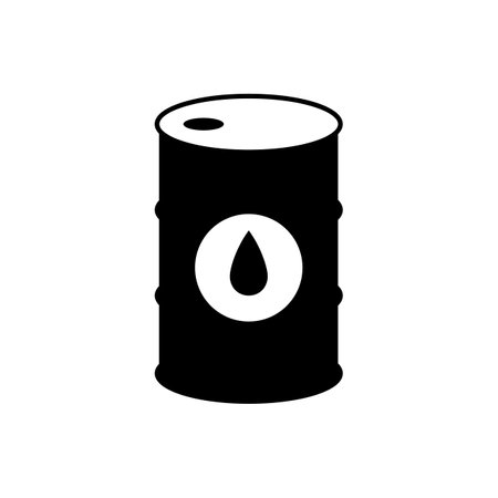 Oil drum container, barrel icon for apps and websites. Vector icon isolated on white background.のイラスト素材