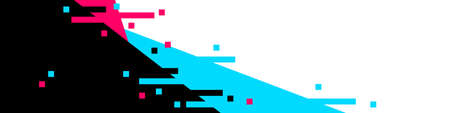 Abstract bright color background with glitch effect. Modern horizontal banner with empty space for...