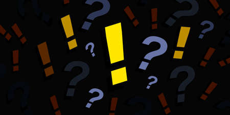 solution concept. Abstract background with question mark and exclamation mark. modern vector illustration.のイラスト素材