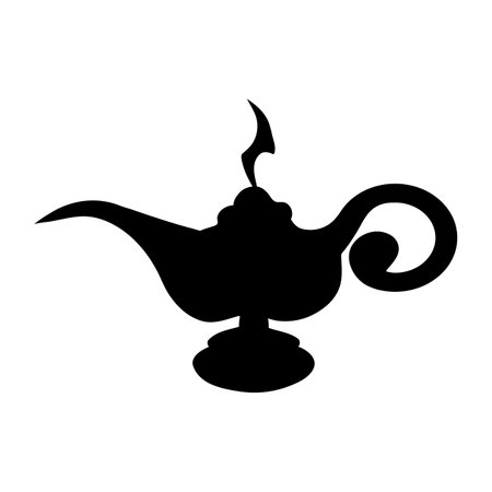 cartoon genius lamp. Vector illustration isolated on white background.のイラスト素材