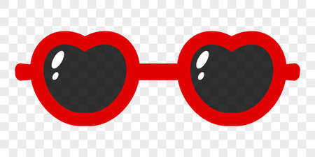 Cartoon sunglasses with clear lenses. Vector illustration isolated on transparent background.のイラスト素材