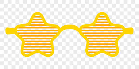 Cartoon sunglasses with clear lenses. Vector illustration isolated on transparent background.のイラスト素材