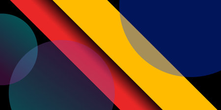 Abstract geometric shapes composition background. Modern wallpaper illustration circles and rectangles. Bright colorful banner for business or web page. Vectorのイラスト素材