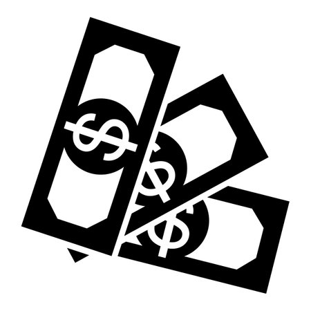 Money, cash icon. finance symbol. Vector isolated on white background.のイラスト素材