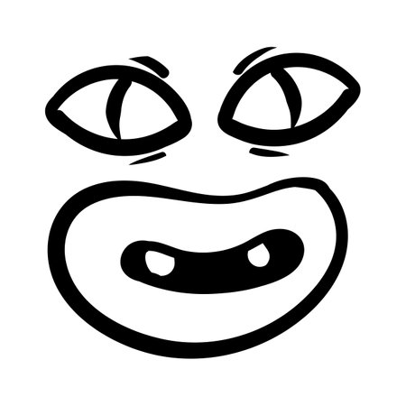 funny emotion. cartoon expression. line art. Vector hand-drawn illustration isolated on white background.のイラスト素材