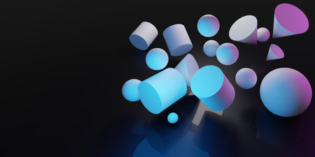 Abstract 3D render. Modern background design with geometric shapes.の写真素材