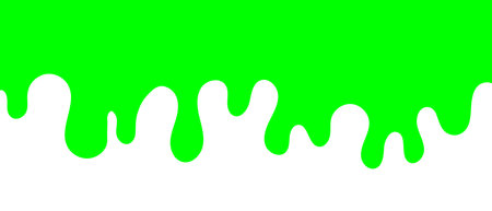 Dripping green slime on white background. Radioactive flow liquid. vector illustrationのイラスト素材