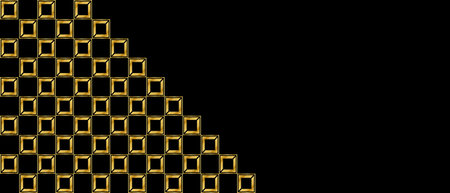 Dark black and gold mosaic background. golden square pattern. Modern abstract vector texture.のイラスト素材