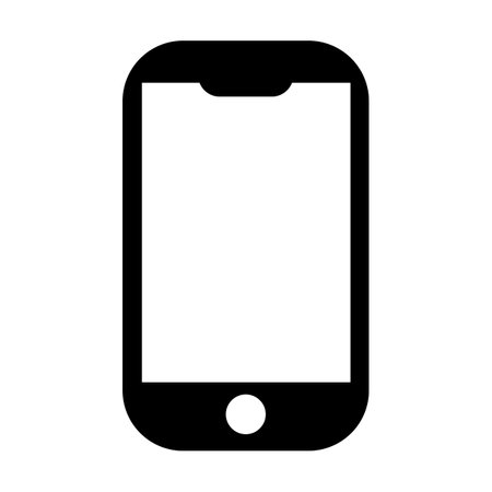 Mobile phone black icon. Flat design for applications, websites and decoration. Vector isolated on white background.のイラスト素材