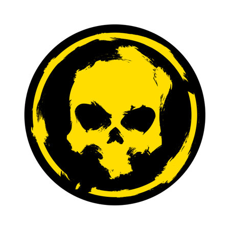 skull icon illustration. Gothic design illustration isolated on black background. Vector EPS 10のイラスト素材