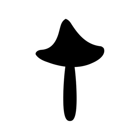 Mush room icon. Poisonous and edible mushroom black silhouette. Vector isolated on background.のイラスト素材