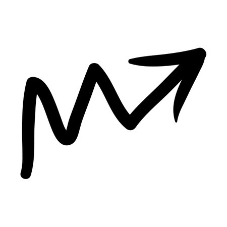 Arrow mark icon. hand drawn arrow illustration. Vector isolated on white background.のイラスト素材