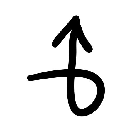 Arrow mark icon. hand drawn arrow illustration. Vector isolated on white background.のイラスト素材