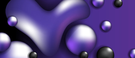 Abstract purple liquid wavy shapes futuristic banner. Modern background with liquid shapes. Vectorのイラスト素材