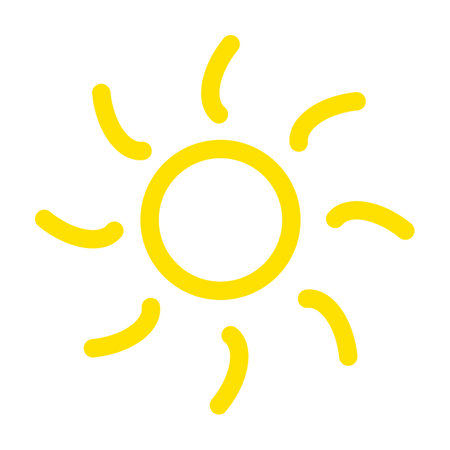 sun icon. Yellow sun vector illustration isolated on white background.のイラスト素材