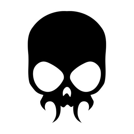 Burning skull on fire. Skull icon illustration. Gothic design for prints. comic style. Sticker for Horror or Halloween. Hand drawing illustration isolated on white background.のイラスト素材