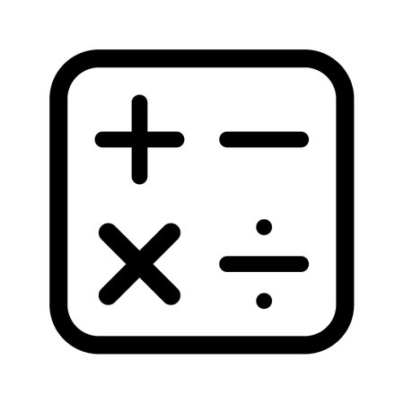 Modern calculator line icon for mobile apps and design. finance concept. Vector isolated on white background.のイラスト素材