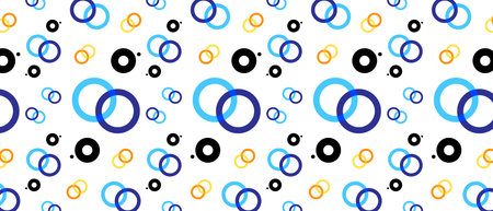 Colored circle pattern on white backdrop. Geometric shapes background. Vector EPS 10のイラスト素材