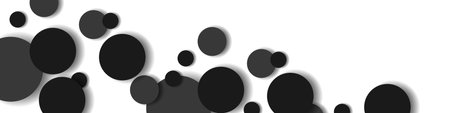 Modern abstract white background with black round shapes and shadow. Vector EPS 10のイラスト素材
