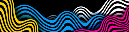 Modern abstract background with color wave lines. Curved stripes layer background. Vector EPS 10のイラスト素材