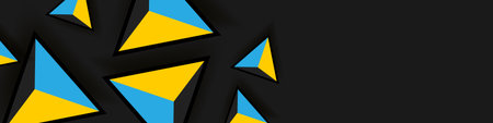 Abstract triangle pattern. Color triangles on black background. Modern horizontal cover, banner or...