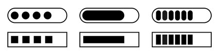 Loading bar black icons set. Progress bar loading for design and applications. Vector illustration...