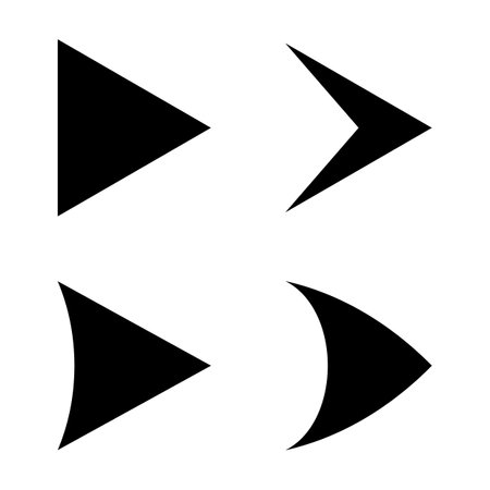 Arrow mark icon set. Black arrow sign. Vector isolated on white background.