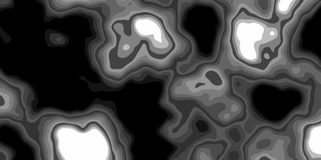 Stylized topographic contour map. Geographic dark black mountain relief. Abstract lines on wavy background. vector illustration.のイラスト素材