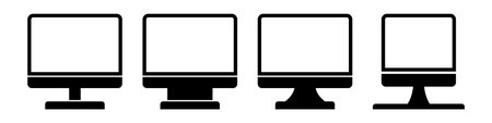 Computer monitor icon set. Modern icons for design, apps and websites. Vector illustration isolated on white background.のイラスト素材