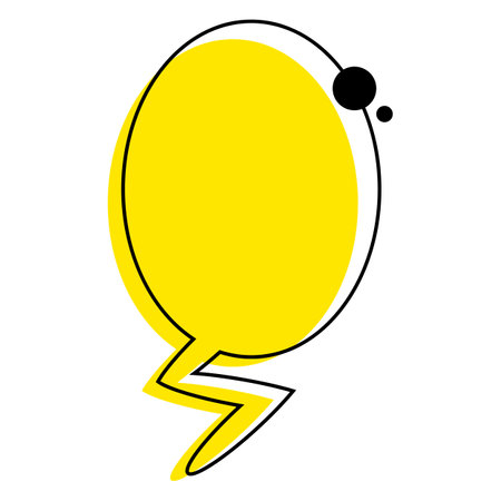 Empty speech bubble in memphis style. Modern yellow icons for web and mobile apps. Vector illustration isolated on white background.のイラスト素材