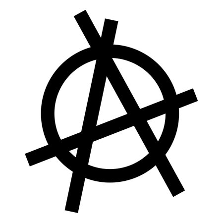 anarchy symbol. The letter "A" is a sign of Anarchy. A - logo or icon for design. Vector illustration isolated on white background.のイラスト素材