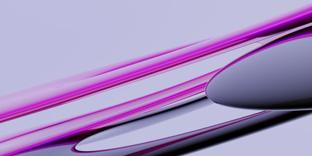 Liquid metal lines. Modern abstract background. Realistic 3D rendering.