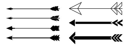 Arrows for bow. Arrows icon set. Abstract arrows. Vector illustration isolated on white background.のイラスト素材