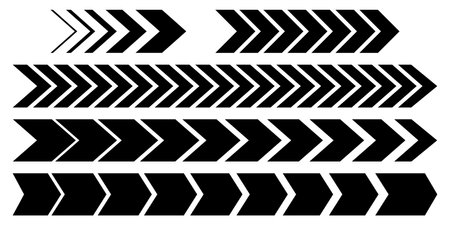 Black dynamic arrow symbol. Modern arrow icons set. Vector isolated on white background.のイラスト素材