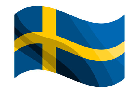 Swedish flag. Vector illustration isolated on white background.のイラスト素材