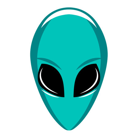 Alien face flat icon. Extraterrestrial symbol. Vector illustration isolated on white background.