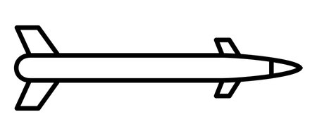 Rocket weapons. Rocket line icon. Vector illustration isolated on white background.のイラスト素材