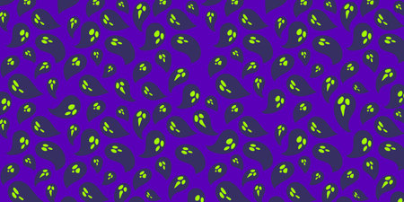 Cartoon ghost background for Halloween celebration. Flying ghost silhouette hand drawn illustrations. Trendy Gothic style design. Vector EPS 10のイラスト素材