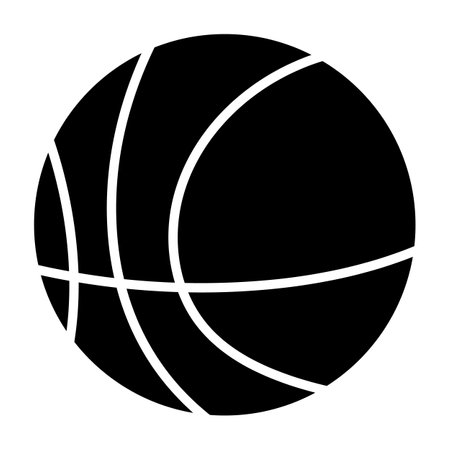 Basketball black silhouette icon. Basketball symbol. Vector illustration isolated on white background.のイラスト素材
