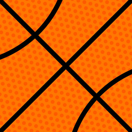 Basketball background. Orange background with black lines like a basket ball. Vector illustration.のイラスト素材