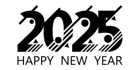 Happy New Year 2025 text design. Modern brochure design template, card, banner. Vector illustration...