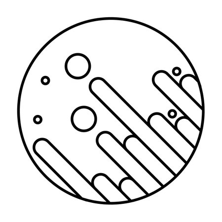 Cartoon planet line icon. Fantasy planet. Vector illustration isolated on white background.のイラスト素材