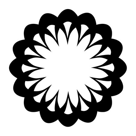 Flower icon. Modern abstract icon or logo. Geometric shape for design. Vector illustration isolated on white background.のイラスト素材